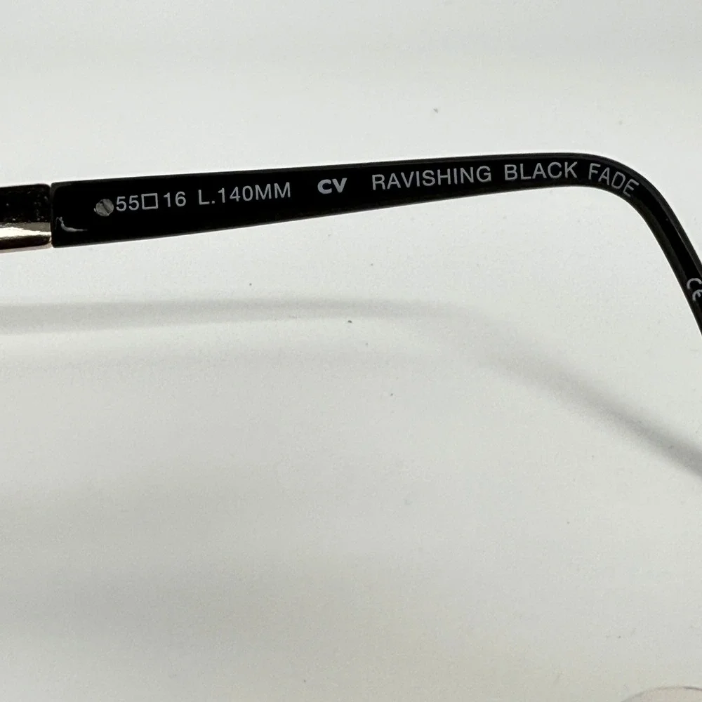BCBGMAXAZRIA Ravishing Black Fade Hexagonal Eyeglasses Frames Womens L140‎ 21297